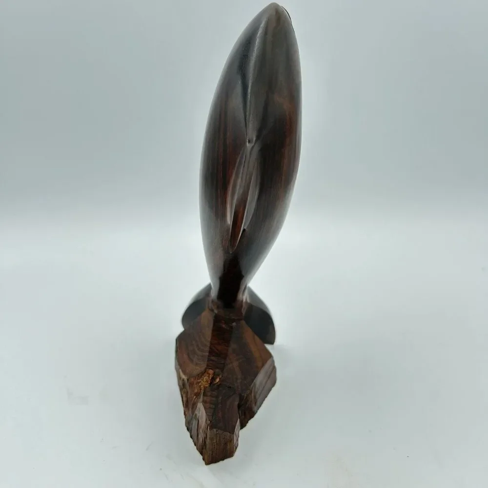 Vtg Hand Carved Ironwood Dolphin Figurine 7 1/2